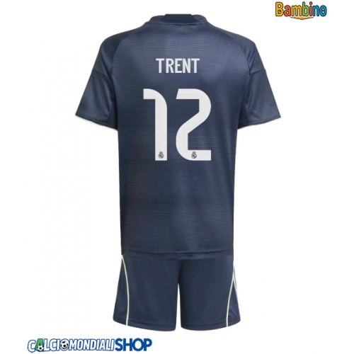 Maglie da calcio Real Madrid Alexander-Arnold #12 Seconda Maglia Bambino 2025-26 Manica Corta + Pantaloni corti)